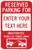 Custom Reserved Parking in red with tow symbol, Parking Sign