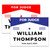 Custom Campaign Yard Sign - "Chevron" Header Red/Blue