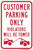 Customer Parking Only Violators Will be Towed (Tow Symbol), Parking Sign