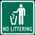 No Littering, Do Not Litter Sign
