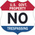 U.S. Govt. Property No Trespassing -Shield, Restricted Area Sign