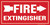 High Contrast Horizontal Fire Extinguisher Sign with Right Arrow, Fire Safety Sign 9"x18"