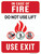 In Case of Fire: Do Not Use Lift - Use Exit, Fire Safety Sign 18"x24"