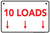 10 Loads (Down Arrows), Laundromat Sign (Part#: WSH1001)
