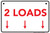 2 Loads (Down Arrows), Laundromat Sign (Part#: WSH1002)