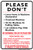 Please Don't Leave Items, Overload Machines, etc, Laundromat Sign (Part#: WSH1012)