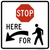 Stop Here To Pedestrians (Left Arrow), MUTCD (Part#: SKR1-5bL)