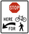 Stop Here for Trail Crossing (Left Arrow), MUTCD (Part#: SKR1-5eL)