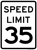 Speed Limit 35 MPH, MUTCD Sign, 24"x30", 30"x36"