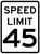 Speed Limit 45 MPH, MUTCD Sign, 30"x36"