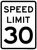 Speed Limit 30 MPH, MUTCD Sign, 24"x30", 30"x36"