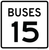 Buses Speed Limit 15 MPH, MUTCD Sign,  24"x 24"