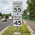Trucks Buses Speed Limits 45 plaque with 55 Speed Limit sign, R2-2bP 24"x30"