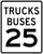Trucks Buses Speed Limit 25 MPH, MUTCD Sign,  24"x 30"