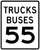 Trucks Buses Speed Limit 55 MPH, MUTCD Sign,  36"x42"