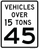 "Vehicles Over 15 Tons" 45 MPH Speed Limit, MUTCD Sign,  24"x30", 36"x42", 48"x54"