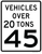 "Vehicles Over 20 Tons" 45 MPH Speed Limit, MUTCD Sign,  24"x30", 36"x42", 48"x54"