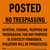 Posted No Trespassing (Orange), Property Sign (Part#: POST1001)