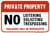 Private Property - No Loitering, Soliciting, Trespassing - Violators Will Be Prosecuted, Property Sign (Part#: PRV1008)
