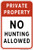 Private Property - No Hunting Allowed, Property Sign (Part#: PRV1012)