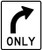 "Mandatory Movement Lane Control - Right Turn Only, MUTCD" (Part#: SKR3-5R), MUTCD Lane  and Turn Control