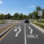 Advance Circular Intersection Lane Control 2 lanes - (Left/Thru-Thru), MUTCD (Part#: SKR3-8ze)