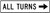 All Turns Directional, MUTCD (Part#: SKR3-25), MUTCD Lane  and Turn Control