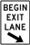 Begin Exit Lane (Left-Sided), MUTCD (Part#: SKR3-56L), MUTCD Lane  and Turn Control