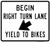 Begin Right Turn Lane Yield to Bikes, MUTCD (Part#: SKR4-4), MUTCD Pass & Slow Traffic