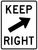 Keep Right (Text with Diagonal Arrow), MUTCD Pass & Slow Traffic