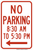 No Parking Part Time Sign (Left Arrow), MUTCD No Parking