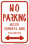 No Parking Except Sundays and Holidays, MUTCD No Parking