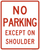 No Parking Except on Shoulder, MUTCD Rural & Highway Parking Signs