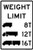 Weight Limit 3-Silhouette, MUTCD (Part#: SKR12-5), MUTCD Road Closed & Weight