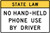 No Hand-Held Phone Use By Driver, MUTCD (Part#: SKR16-15), MUTCD Rail & Other