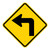 "Left Turn Ahead Warning" Sign (Part#: WRN1000)