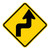 "Right Reverse Turn Curve Ahead Warning" Sign (Part#: WRN1012)