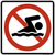 No Swimming, MUTCD Prohibited Activity Sign - Water Restrictions