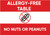 Allergy Free Table No Nuts or Peanuts Sign" (Part#: SGN-FD-1003)