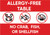 Allergy Free Table No Crab, Fish Or Shellfish Sign" (Part#: SGN-FD-1005), Food Safety