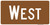 "West Cardinal Direction Auxiliary Plaque, MUTCD Sign" (Part#: SKM3-4P), 24x12, 36x18, Brown / White (Forest / Parks)