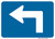 "Advance Turn Arrow Left Auxiliary Plaque, MUTCD Sign" (Part#: SKM5-1PL), 21x15, 30x21,  Blue / White (Interstate Routes)