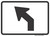 "Advance Turn Arrow Oblique Left Auxiliary Plaque, MUTCD Sign" (Part#: SKM5-2PL), 21x15, 30x21, White / Black (U.S. & State Routes)
