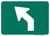 "Advance Turn Arrow Oblique Left Auxiliary Plaque, MUTCD Sign" (Part#: SKM5-2PL), 12x9, 21x15, 30x21, Green / White (Bicycle / Guide)