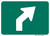 "Advance Turn Arrow Oblique Right Auxiliary Plaque, MUTCD Sign" (Part#: SKM5-2PR), 12x9, 21x15, 30x21, Green / White (Bicycle / Guide)