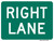"Lane Designation Right Lane Auxiliary Plaque, MUTCD Sign" (Part#: SKM5-6P), 24x18, 36x24, Green / White (Bicycle / Guide)