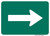 "Directional Arrow Right Auxiliary Plaque, MUTCD Sign" (Part#: SKM6-1PR), 24x18, 36x24, Green / White (Bicycle / Guide)
