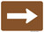 "Directional Arrow Right Auxiliary Plaque, MUTCD Sign" (Part#: SKM6-1PR), 24x18, 36x24,  Brown / White (Forest / Parks)