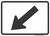 "Directional Arrow Oblique Downward Left Auxiliary Plaque, MUTCD Sign" (Part#: SKM06-02aPL), 21x15, 30x21, White / Black (U.S. & State Routes)