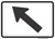 "Directional Arrow Oblique Left Auxiliary Plaque, MUTCD Sign" (Part#: SKM6-2PL), 21x15, 30x21, White / Black (U.S. & State Routes)